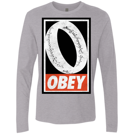 T-Shirts Heather Grey / S Obey One Ring Men's Premium Long Sleeve