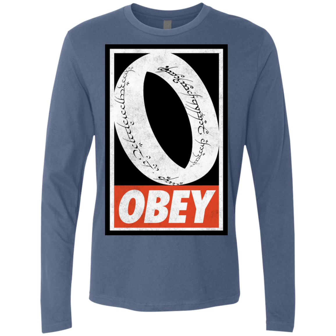 T-Shirts Indigo / S Obey One Ring Men's Premium Long Sleeve