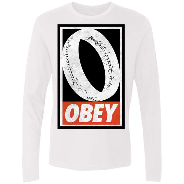 T-Shirts White / S Obey One Ring Men's Premium Long Sleeve