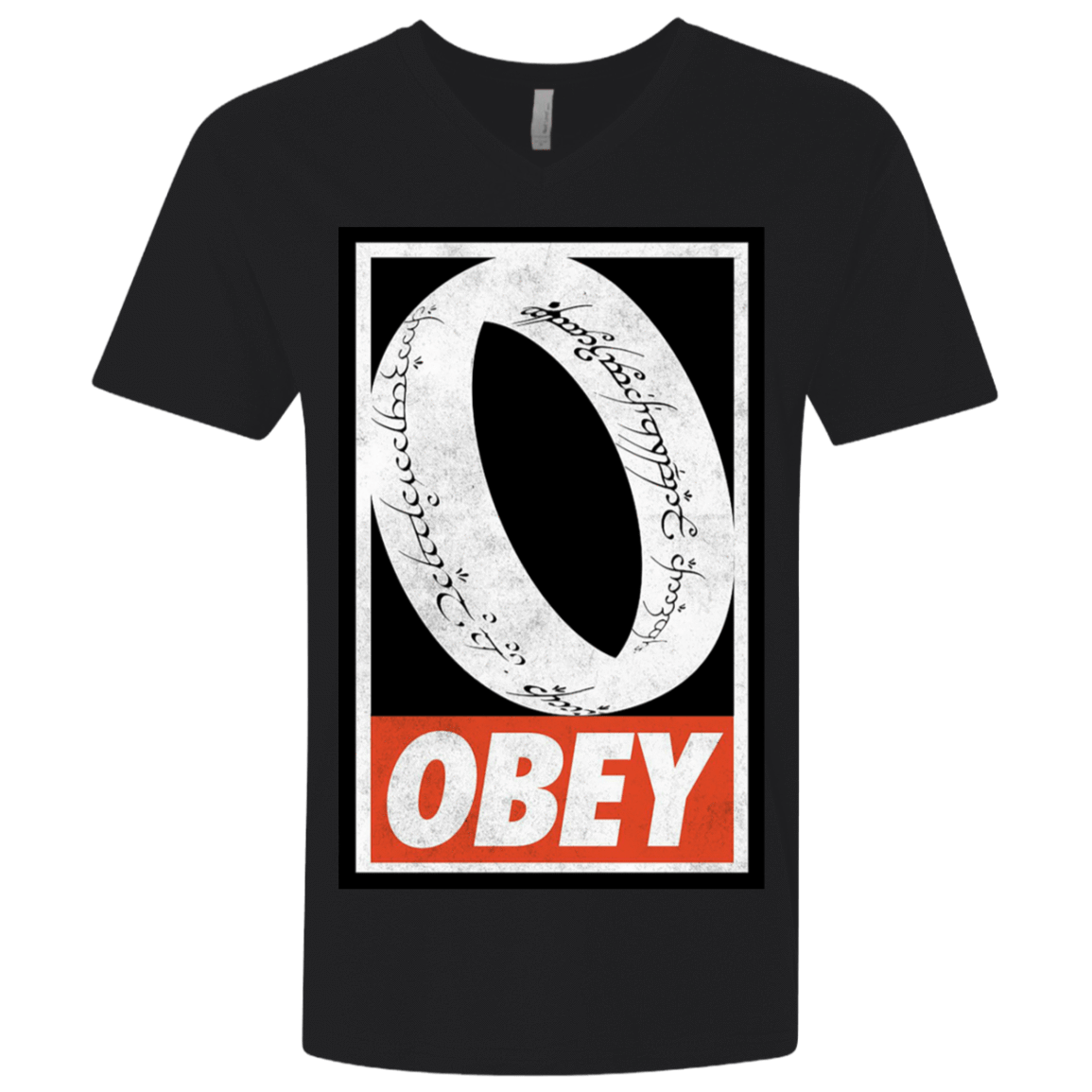 T-Shirts Black / X-Small Obey One Ring Men's Premium V-Neck