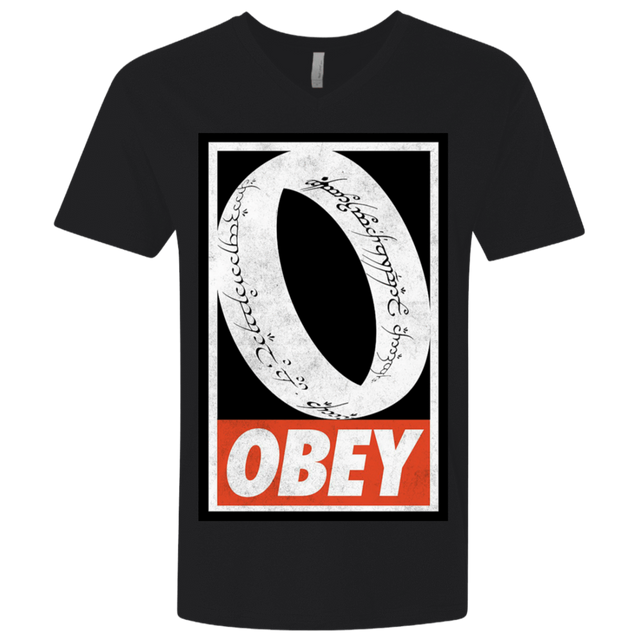 T-Shirts Black / X-Small Obey One Ring Men's Premium V-Neck