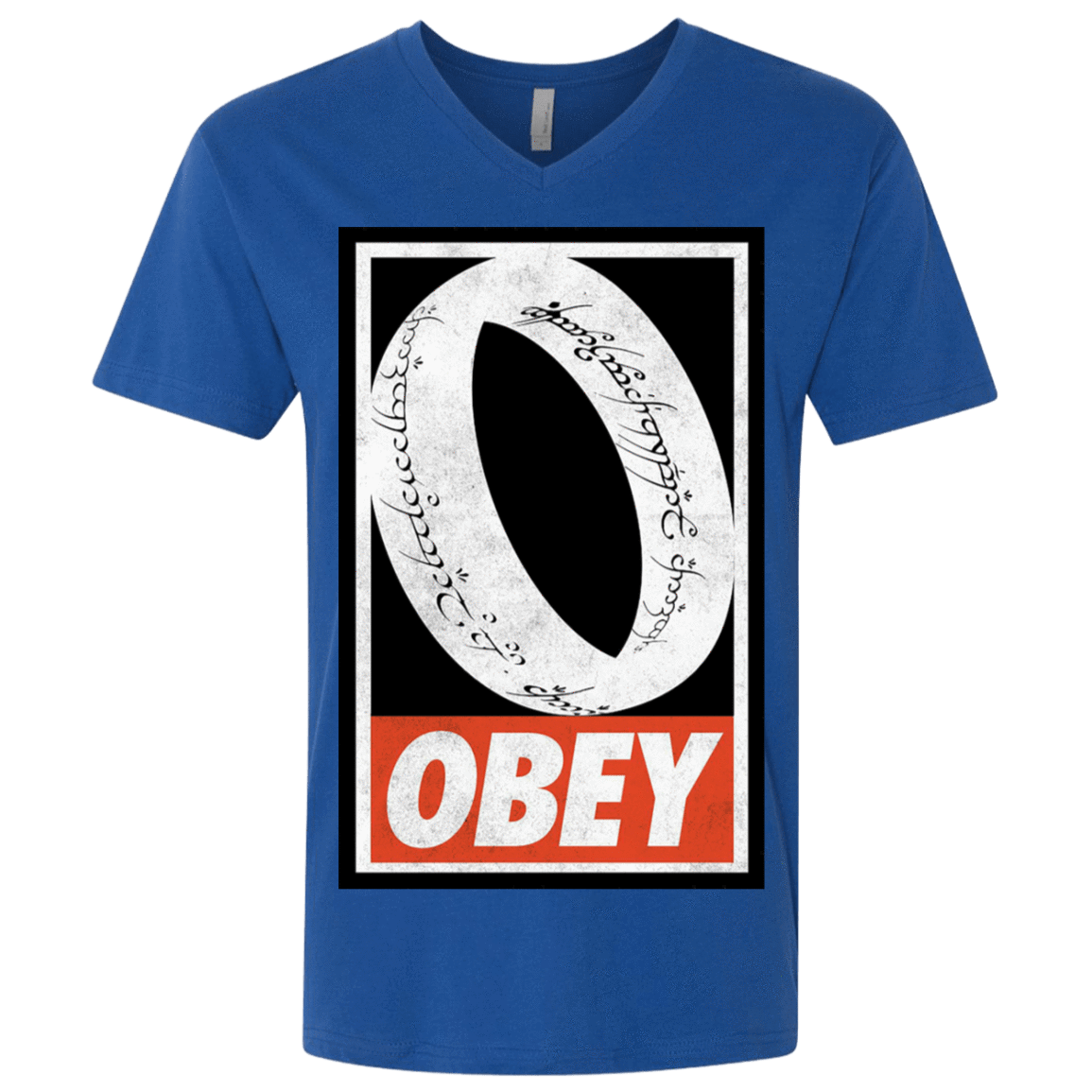 T-Shirts Royal / X-Small Obey One Ring Men's Premium V-Neck
