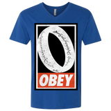 T-Shirts Royal / X-Small Obey One Ring Men's Premium V-Neck
