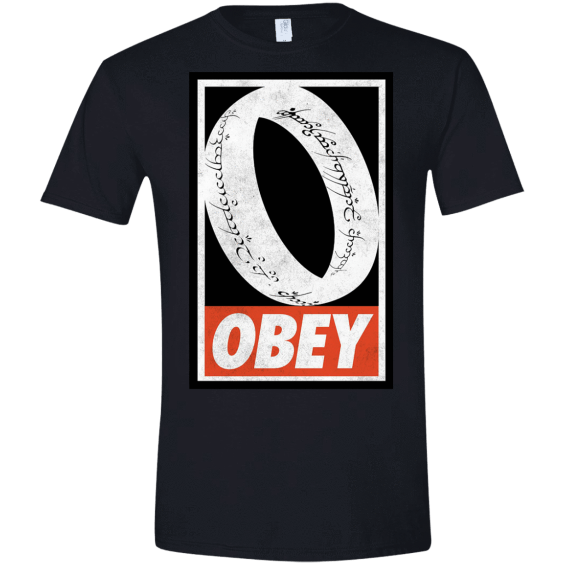 T-Shirts Black / X-Small Obey One Ring Men's Semi-Fitted Softstyle