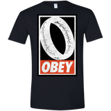 T-Shirts Black / X-Small Obey One Ring Men's Semi-Fitted Softstyle