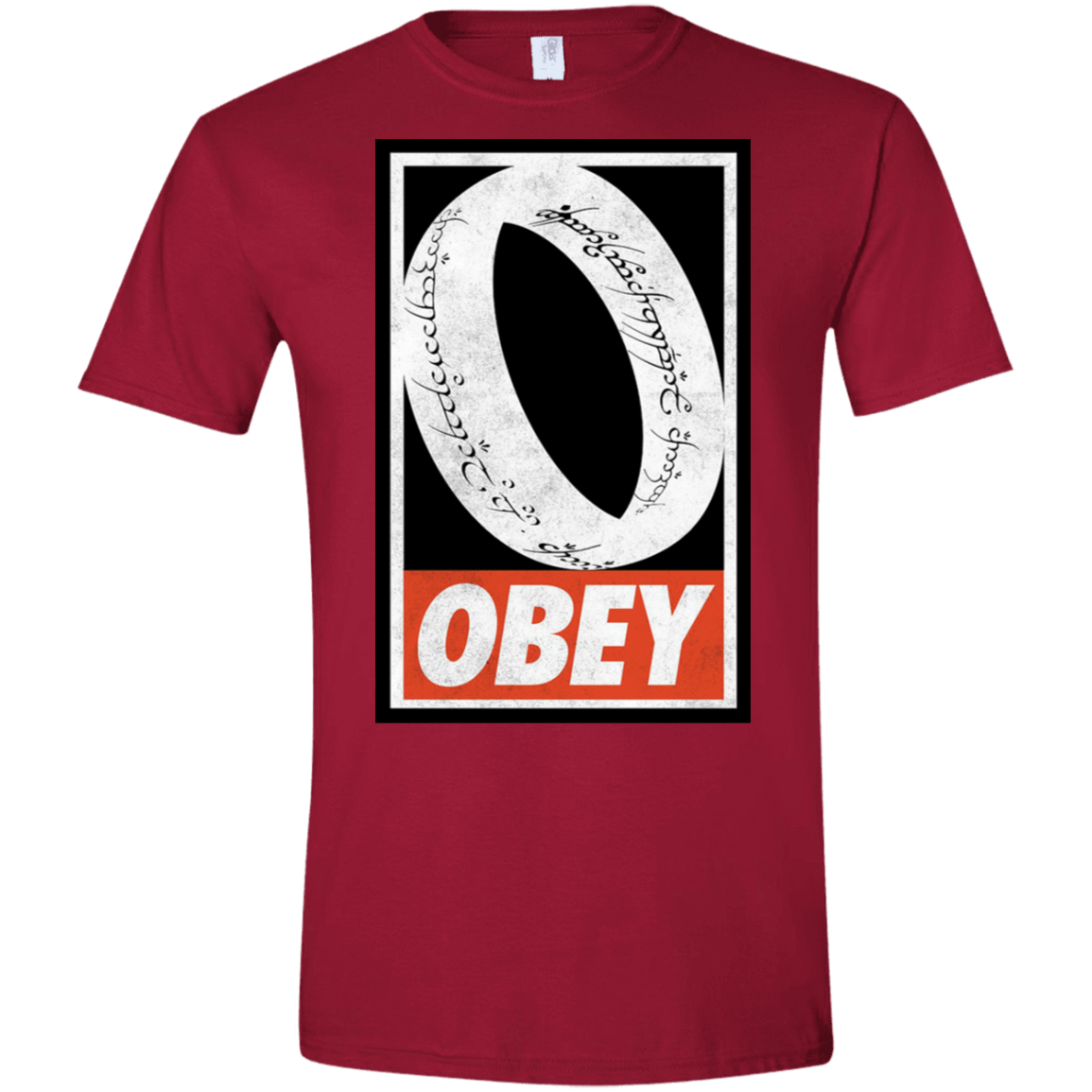 T-Shirts Cardinal Red / S Obey One Ring Men's Semi-Fitted Softstyle