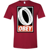 T-Shirts Cardinal Red / S Obey One Ring Men's Semi-Fitted Softstyle