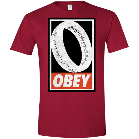 T-Shirts Cardinal Red / S Obey One Ring Men's Semi-Fitted Softstyle