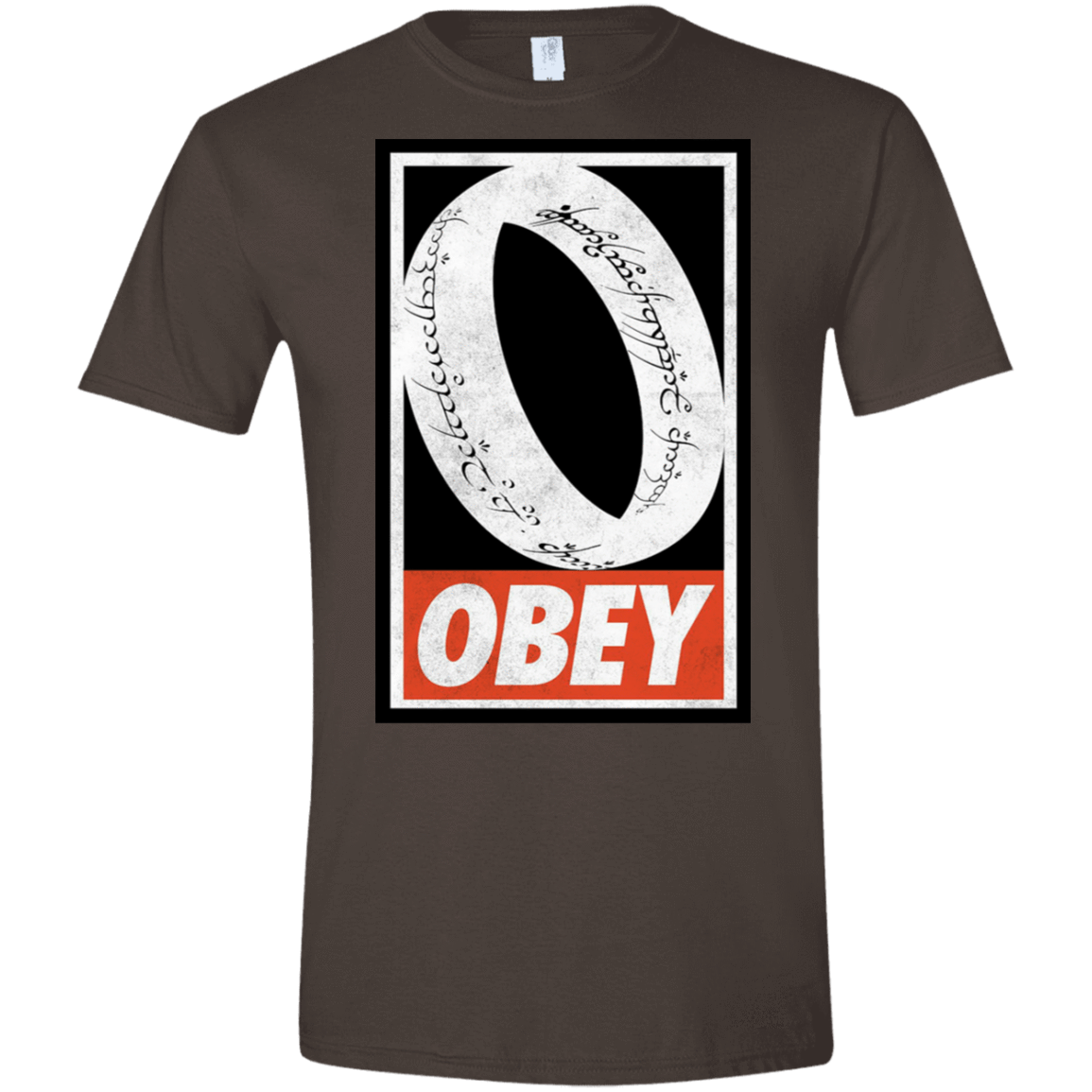 T-Shirts Dark Chocolate / S Obey One Ring Men's Semi-Fitted Softstyle