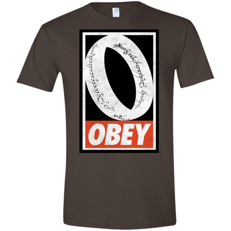 T-Shirts Dark Chocolate / S Obey One Ring Men's Semi-Fitted Softstyle