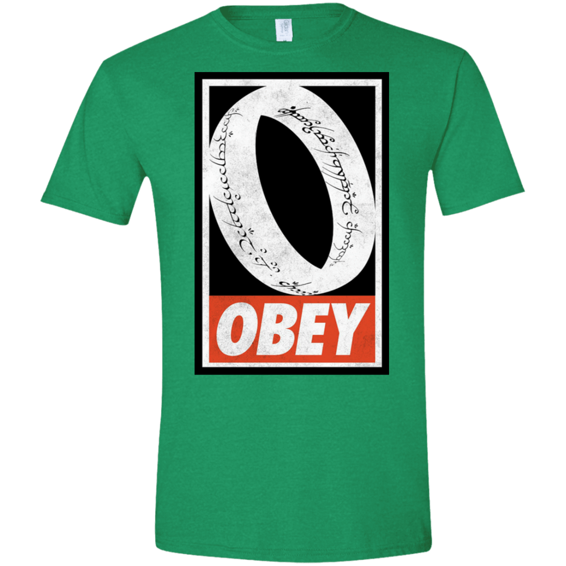T-Shirts Heather Irish Green / S Obey One Ring Men's Semi-Fitted Softstyle