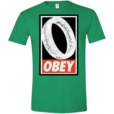 T-Shirts Heather Irish Green / S Obey One Ring Men's Semi-Fitted Softstyle