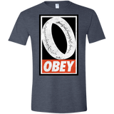 T-Shirts Heather Navy / S Obey One Ring Men's Semi-Fitted Softstyle