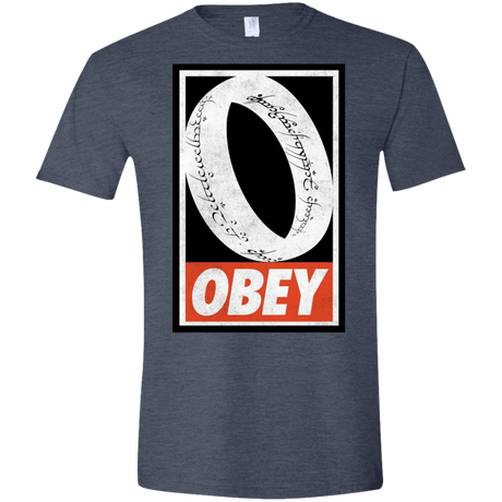 T-Shirts Heather Navy / S Obey One Ring Men's Semi-Fitted Softstyle