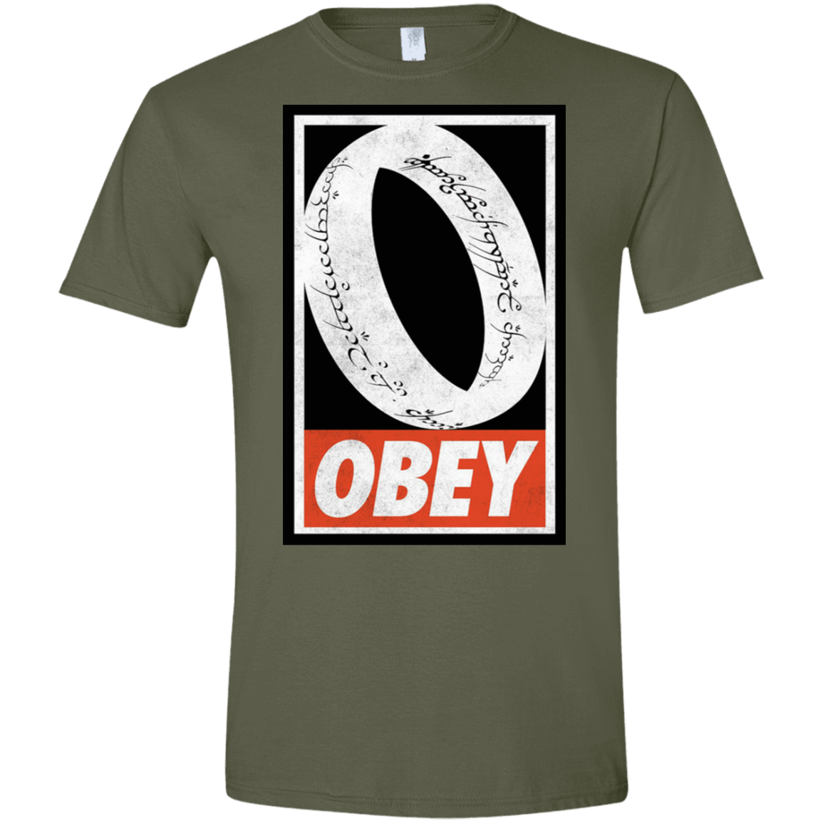 T-Shirts Military Green / S Obey One Ring Men's Semi-Fitted Softstyle
