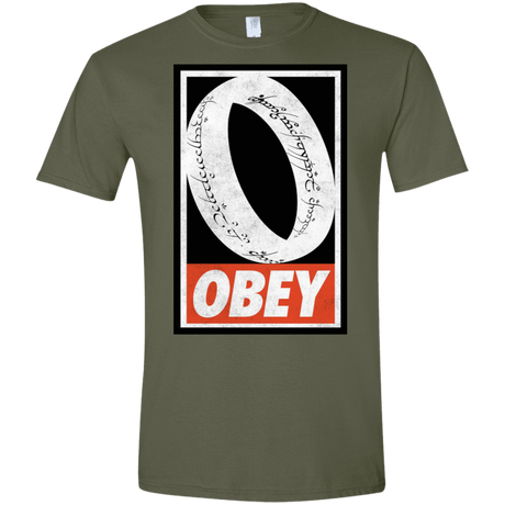 T-Shirts Military Green / S Obey One Ring Men's Semi-Fitted Softstyle