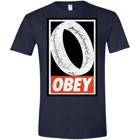 T-Shirts Navy / X-Small Obey One Ring Men's Semi-Fitted Softstyle