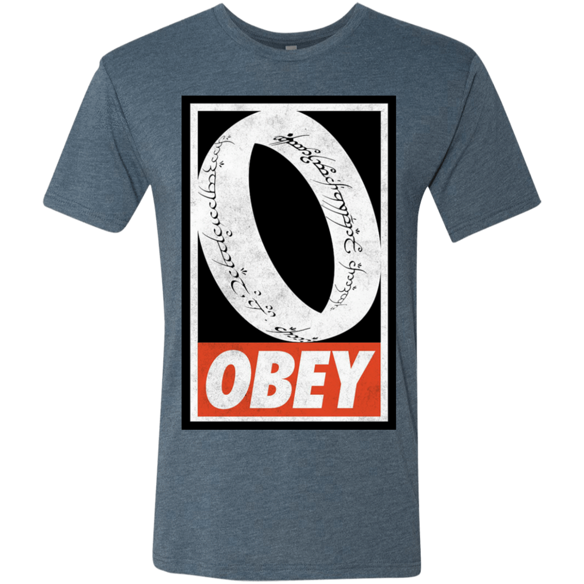 T-Shirts Indigo / S Obey One Ring Men's Triblend T-Shirt