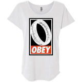 T-Shirts Heather White / X-Small Obey One Ring Triblend Dolman Sleeve