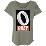 T-Shirts Venetian Grey / X-Small Obey One Ring Triblend Dolman Sleeve