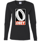 T-Shirts Black / S Obey One Ring Women's Long Sleeve T-Shirt
