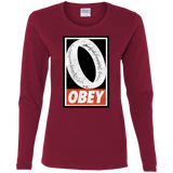 T-Shirts Cardinal / S Obey One Ring Women's Long Sleeve T-Shirt