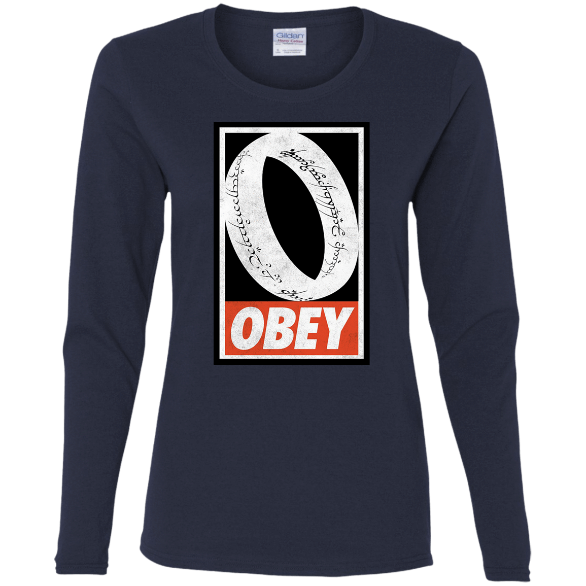 T-Shirts Navy / S Obey One Ring Women's Long Sleeve T-Shirt