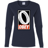 T-Shirts Navy / S Obey One Ring Women's Long Sleeve T-Shirt
