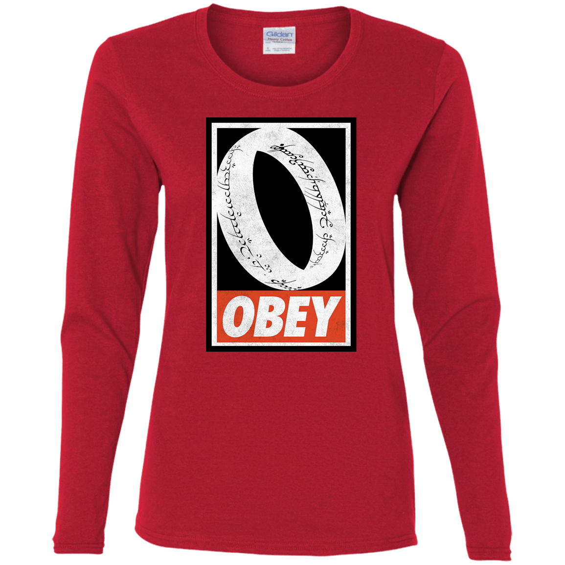 T-Shirts Red / S Obey One Ring Women's Long Sleeve T-Shirt