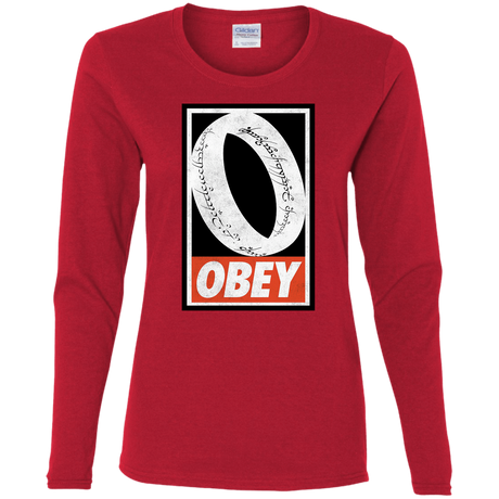 T-Shirts Red / S Obey One Ring Women's Long Sleeve T-Shirt