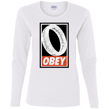 T-Shirts White / S Obey One Ring Women's Long Sleeve T-Shirt