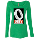 T-Shirts Envy / S Obey One Ring Women's Triblend Long Sleeve Shirt