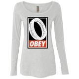T-Shirts Heather White / S Obey One Ring Women's Triblend Long Sleeve Shirt