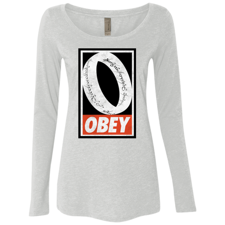 T-Shirts Heather White / S Obey One Ring Women's Triblend Long Sleeve Shirt