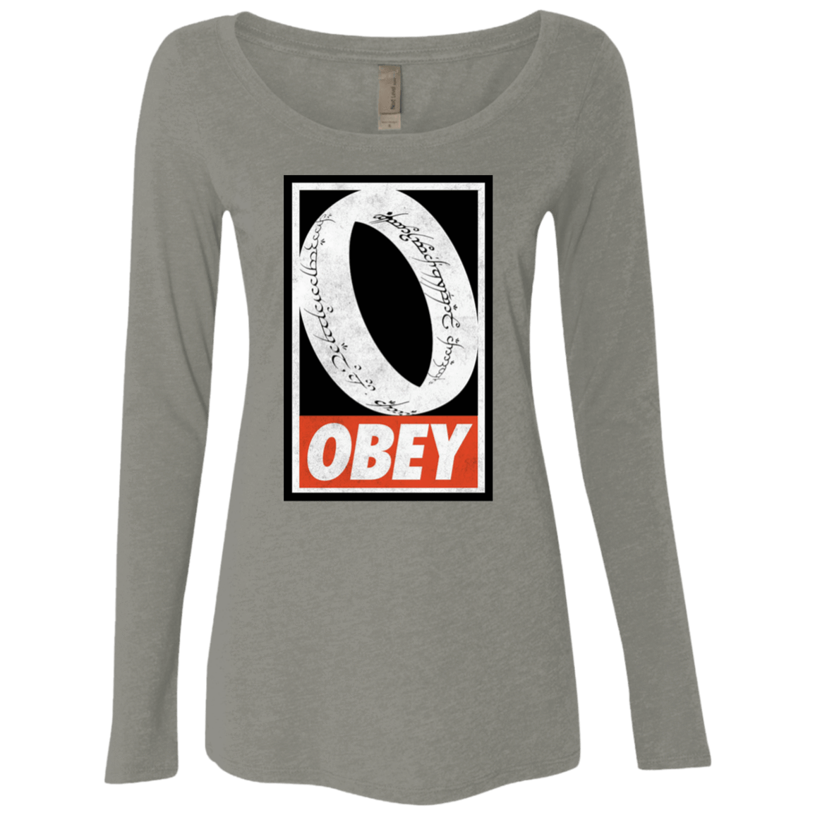 T-Shirts Venetian Grey / S Obey One Ring Women's Triblend Long Sleeve Shirt