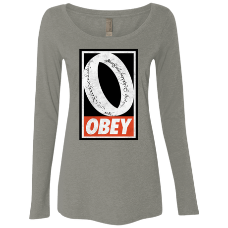 T-Shirts Venetian Grey / S Obey One Ring Women's Triblend Long Sleeve Shirt