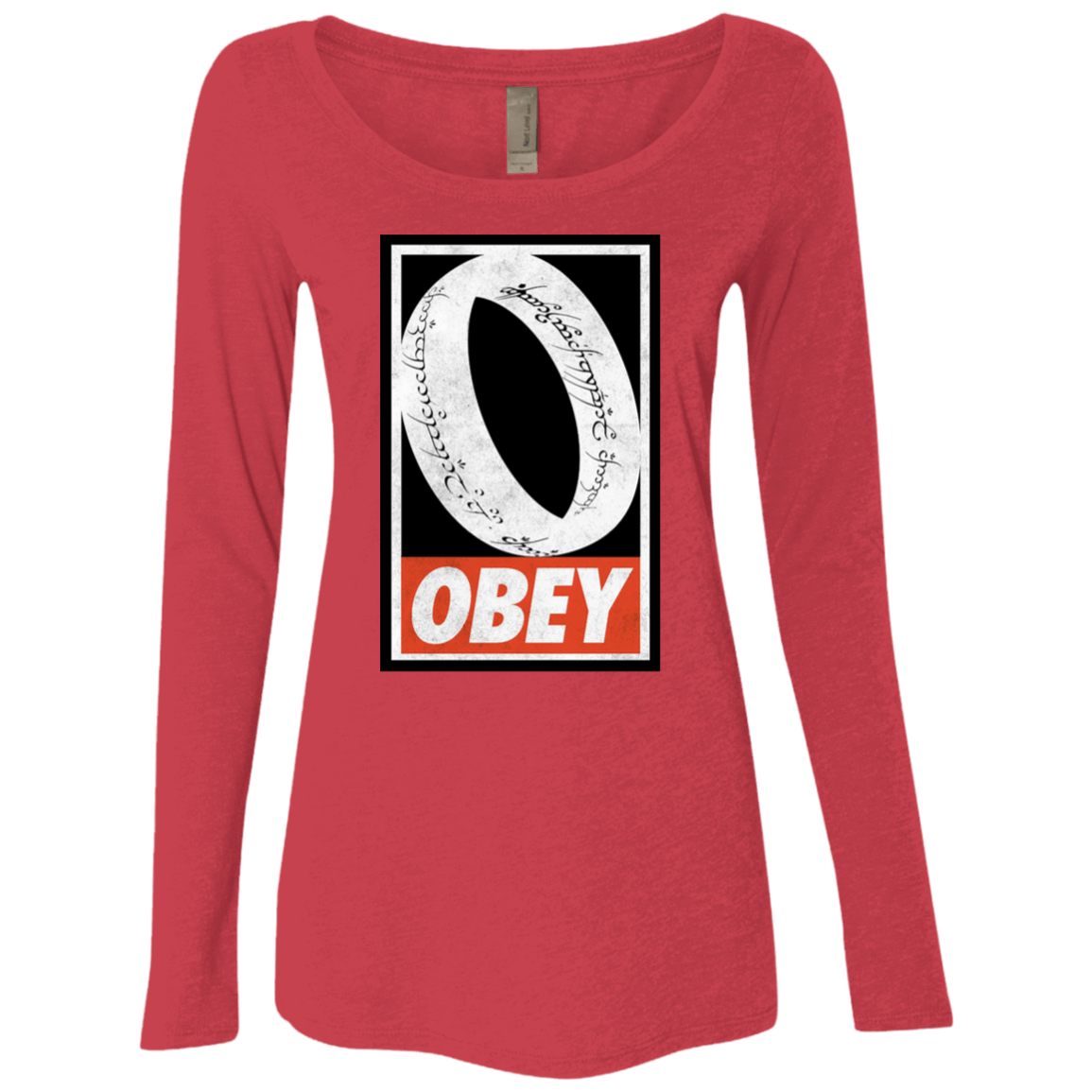 T-Shirts Vintage Red / S Obey One Ring Women's Triblend Long Sleeve Shirt
