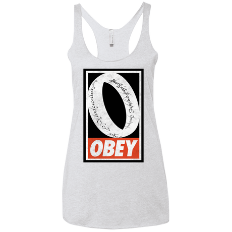 T-Shirts Heather White / X-Small Obey One Ring Women's Triblend Racerback Tank