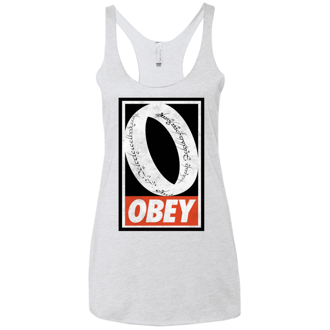 T-Shirts Heather White / X-Small Obey One Ring Women's Triblend Racerback Tank