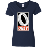 T-Shirts Navy / S Obey One Ring Women's V-Neck T-Shirt