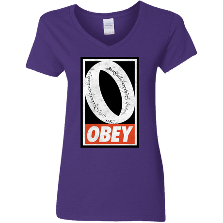 T-Shirts Purple / S Obey One Ring Women's V-Neck T-Shirt