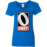 T-Shirts Royal / S Obey One Ring Women's V-Neck T-Shirt