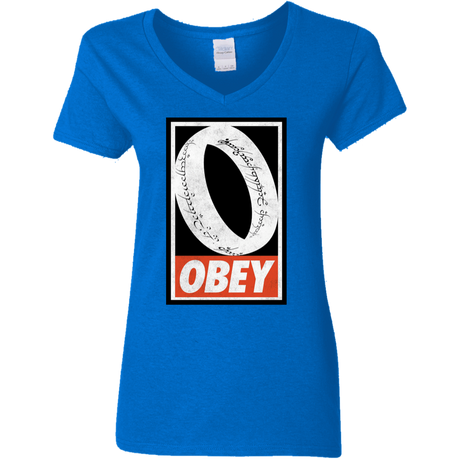 T-Shirts Royal / S Obey One Ring Women's V-Neck T-Shirt