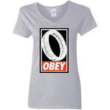 T-Shirts Sport Grey / S Obey One Ring Women's V-Neck T-Shirt