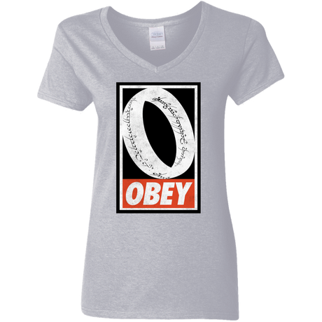 T-Shirts Sport Grey / S Obey One Ring Women's V-Neck T-Shirt