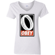 T-Shirts White / S Obey One Ring Women's V-Neck T-Shirt