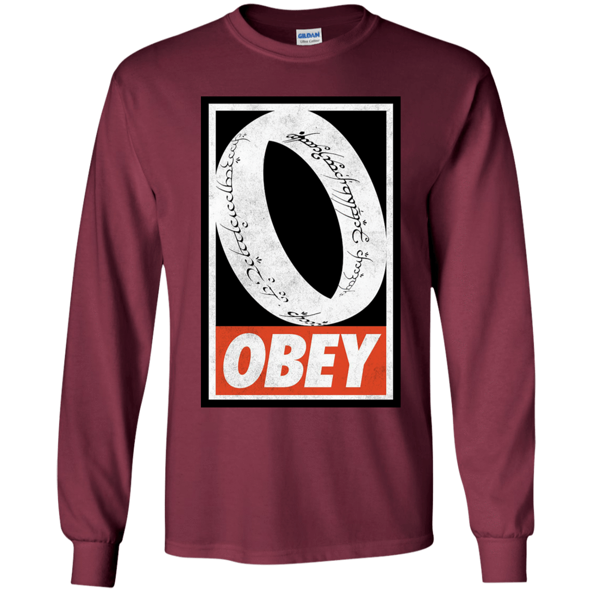 T-Shirts Maroon / YS Obey One Ring Youth Long Sleeve T-Shirt