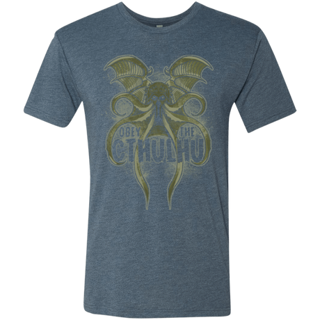 T-Shirts Indigo / Small Obey the Cthulhu Men's Triblend T-Shirt