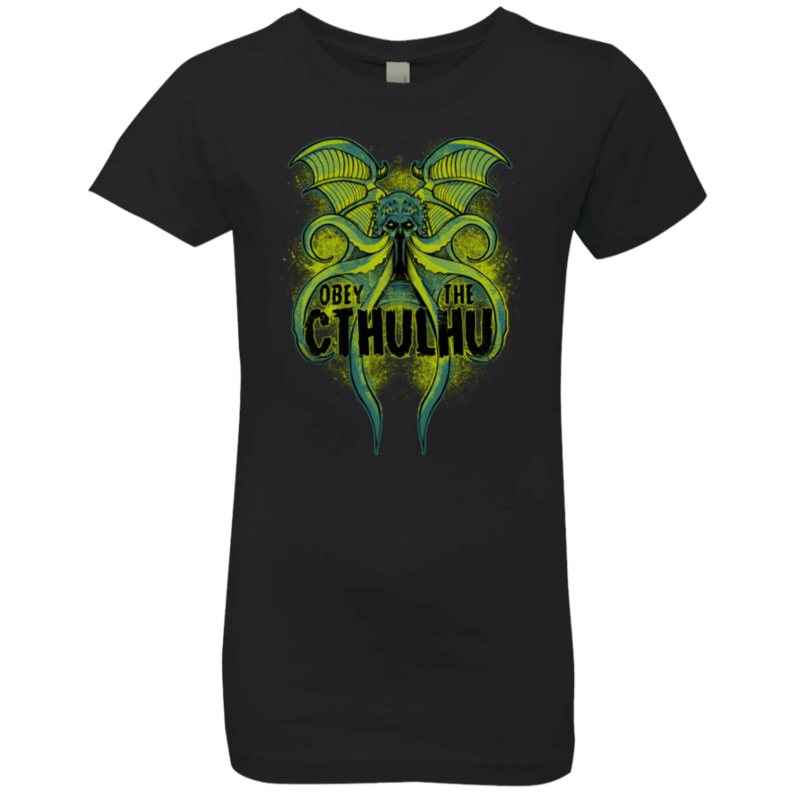 T-Shirts Black / YXS Obey the Cthulhu Neon Girls Premium T-Shirt