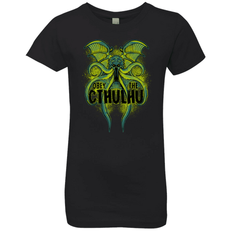 T-Shirts Black / YXS Obey the Cthulhu Neon Girls Premium T-Shirt